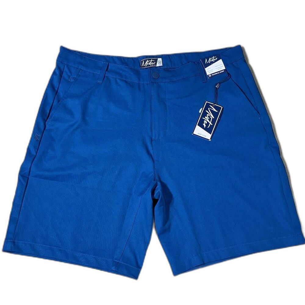 NWT Mister New York Tech Golf Shorts Mens 38 Performance Wicking Stretch Blue